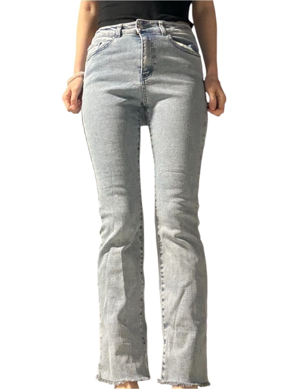 Classic High-Rise Light Wash Cropped Bootcut Women's Jeans
